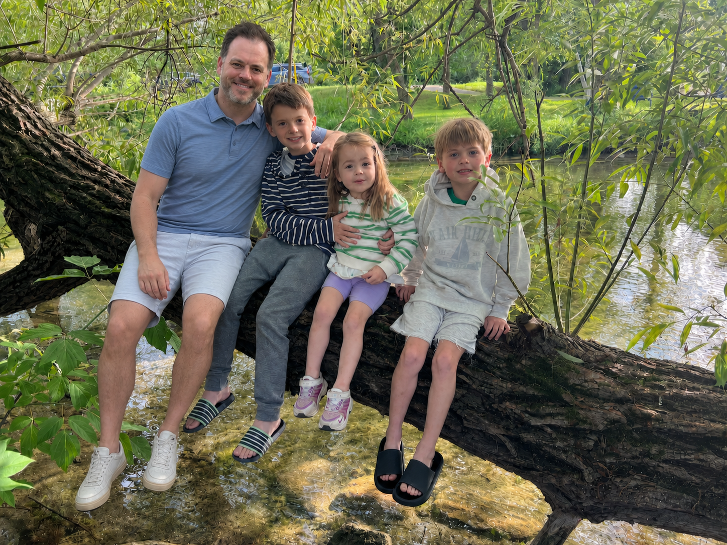 Bill Ness and family at their lake in northern Minnesota